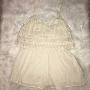Topshop crochet layer romper